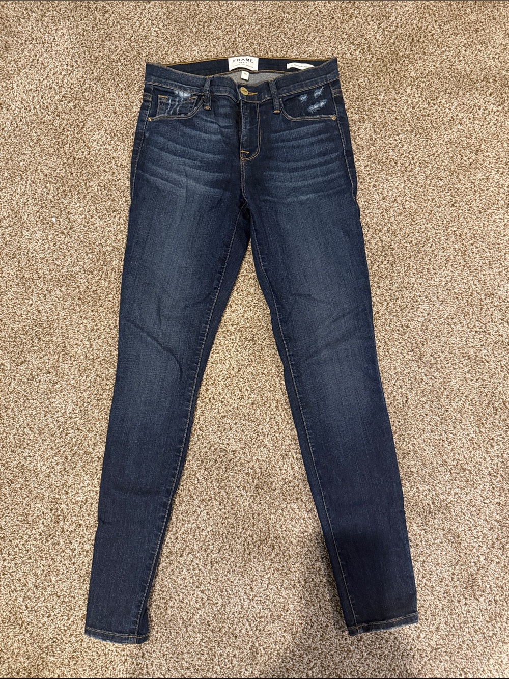 Frame Denim Women's Skinny Jeans in Dark Blue Wash